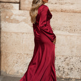 VESTIDO 'LEONIE' BORDÔ