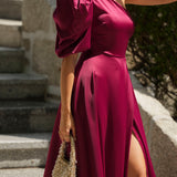 'JOSEPHINE' BURGUNDY DRESS