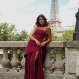 VESTIDO 'MONTE CARLO' BORDEUX