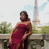 VESTIDO 'MONTE CARLO' BORDEUX