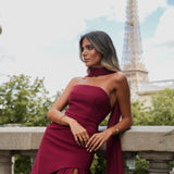 VESTIDO 'MONTE CARLO' BORDEUX