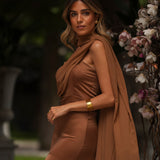 VESTITO 'GARDEN' CASTAGNA