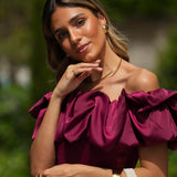 'MARYA' BURGUNDY DRESS