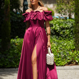 'MARYA' BURGUNDY DRESS