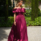 'MARYA' BURGUNDY DRESS