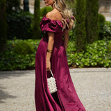 'MARYA' BURGUNDY DRESS
