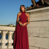 VESTIDO 'ANDALUZIA' BORDÔ