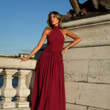VESTIDO 'ANDALUZIA' BORDÔ