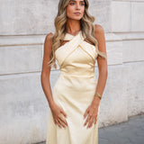 KLEID 'ANDREIA' PASTELLGELB