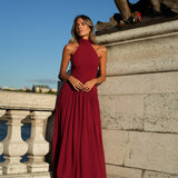 VESTIDO 'ANDALUZIA' BORDÔ