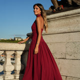VESTIDO 'ANDALUZIA' BORDÔ