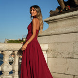 VESTIDO 'ANDALUZIA' BORDÔ