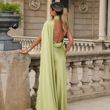 DRESS 'PARIS' ALMOND GREEN