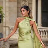 DRESS 'PARIS' ALMOND GREEN
