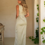 ROBE 'TABHITA' VERT GRIS