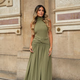 VESTIDO 'ANDALUZIA' VERDE OLIVA