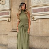 VESTIDO 'ANDALUZIA' VERDE OLIVA