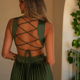 VESTIDO 'SOLAINE' VERDE OLIVA
